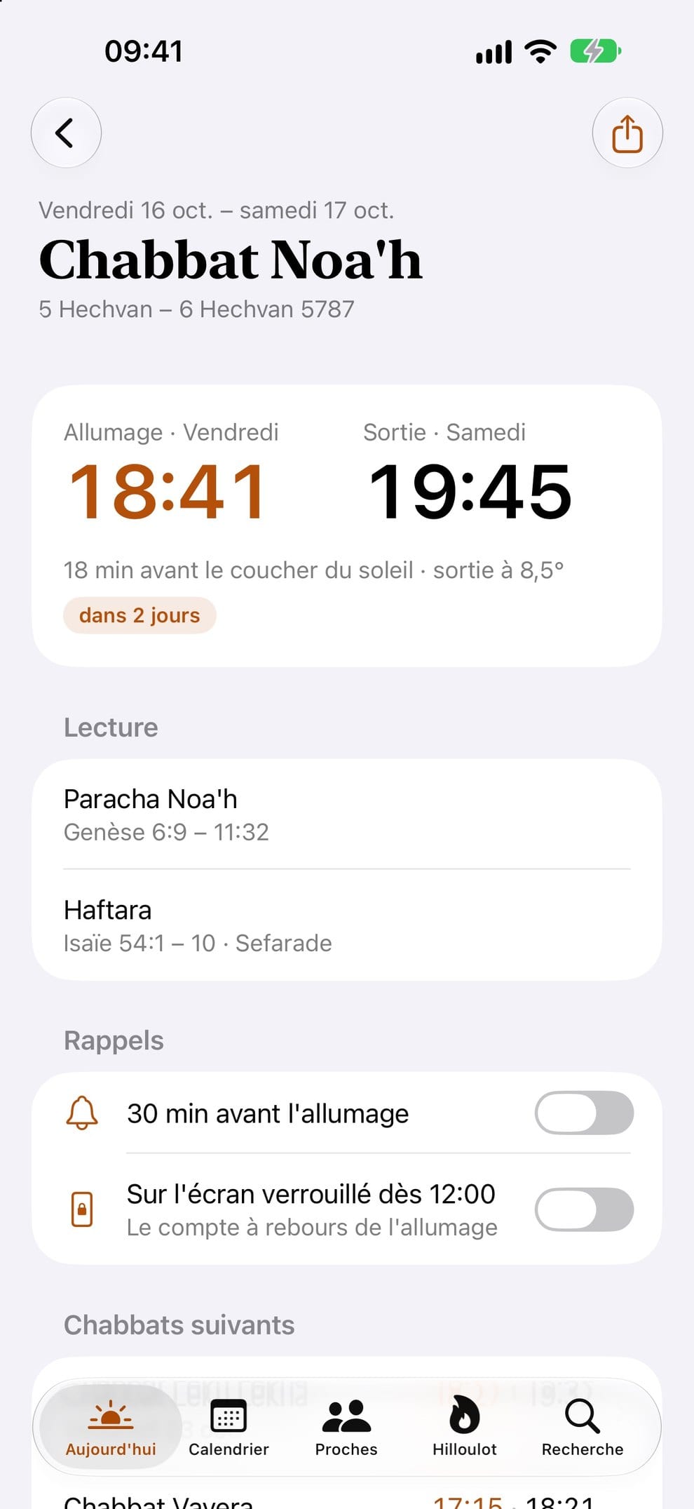L'écran Chabbat